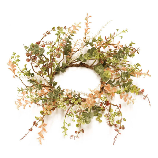 Pink & Green Peppergrass Candle Ring