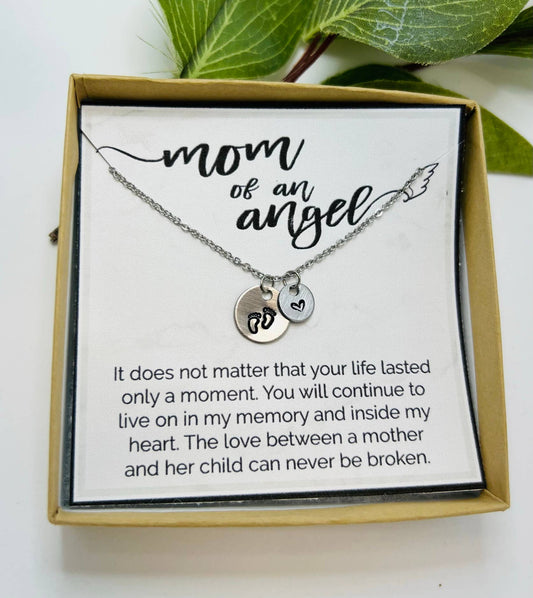 Mom of an Angel Necklace/In Memory of Your Baby