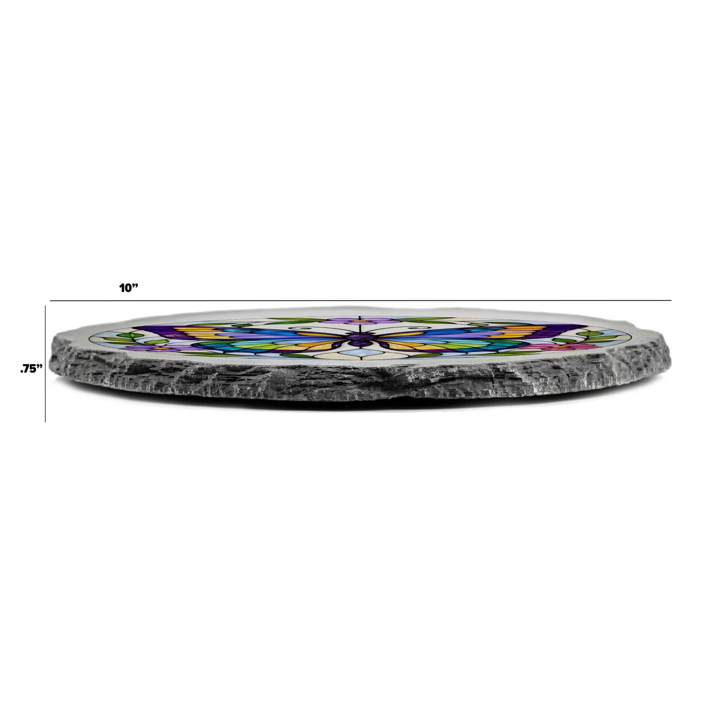 Memorial Stain Glass Artwork  BUTTERFLY STONE GRAY