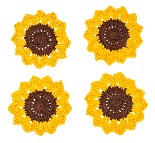 Crochet Sunflower Coaster