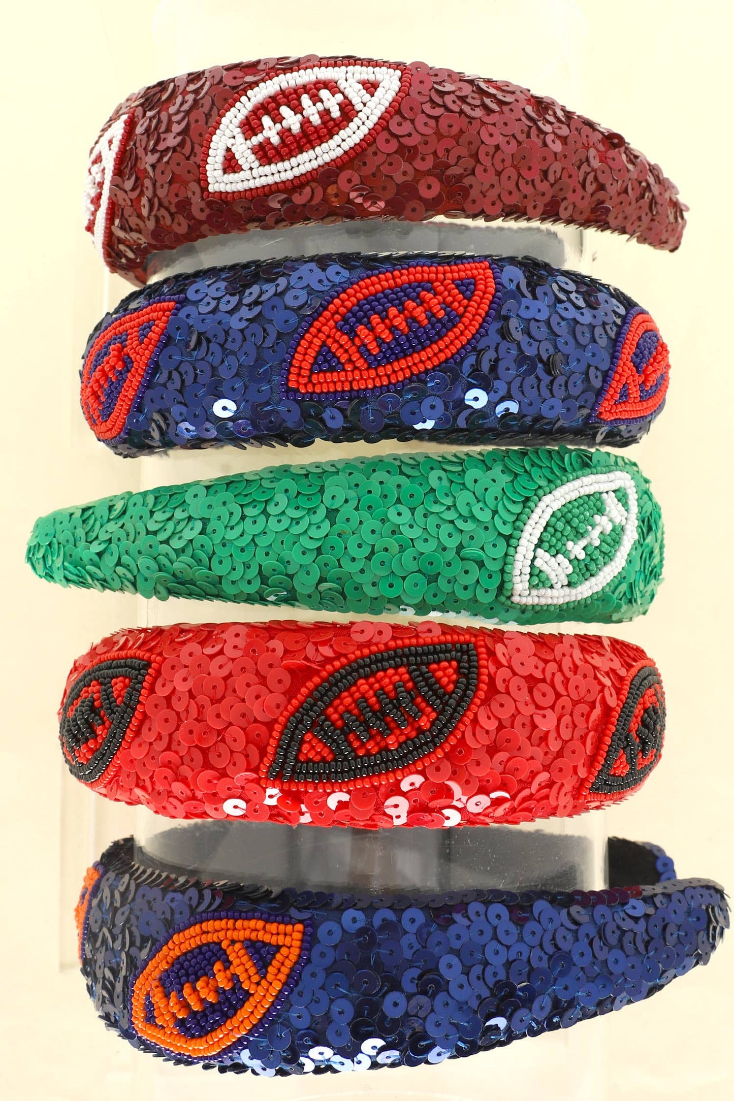 Two-Tone Football Sequins Beaded Headband
