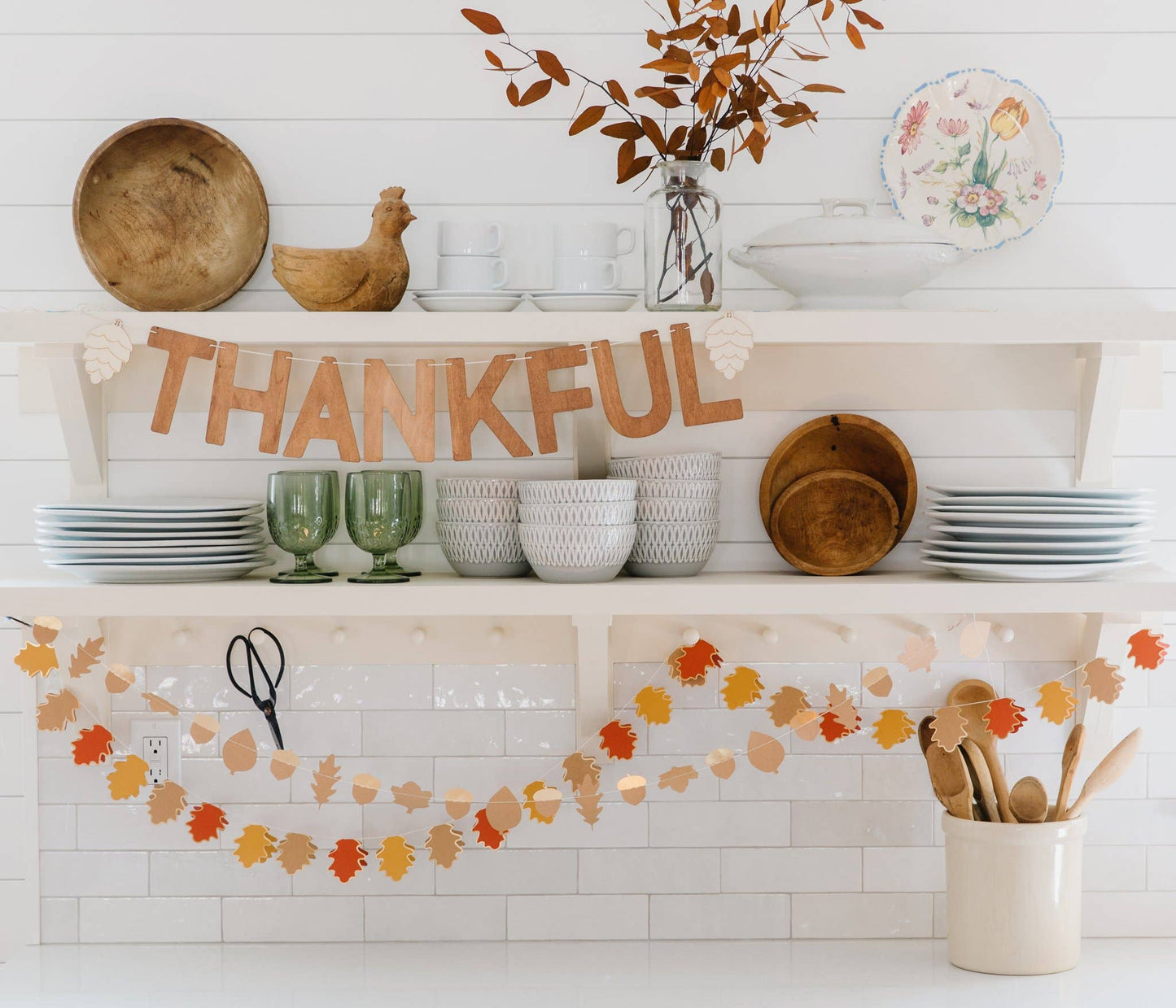 THP803 - Harvest/ Thanksgiving Wood Thankful Word Banner