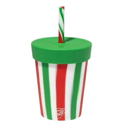 8 oz Kids Silipint Silicone Straw Tumbler - Poinsetta