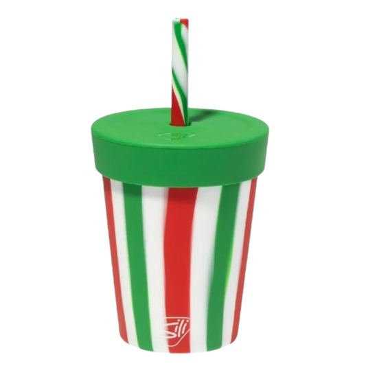8 oz Kids Silipint Silicone Straw Tumbler - Poinsetta