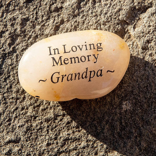 In Loving Memory River Rock - Grandpa