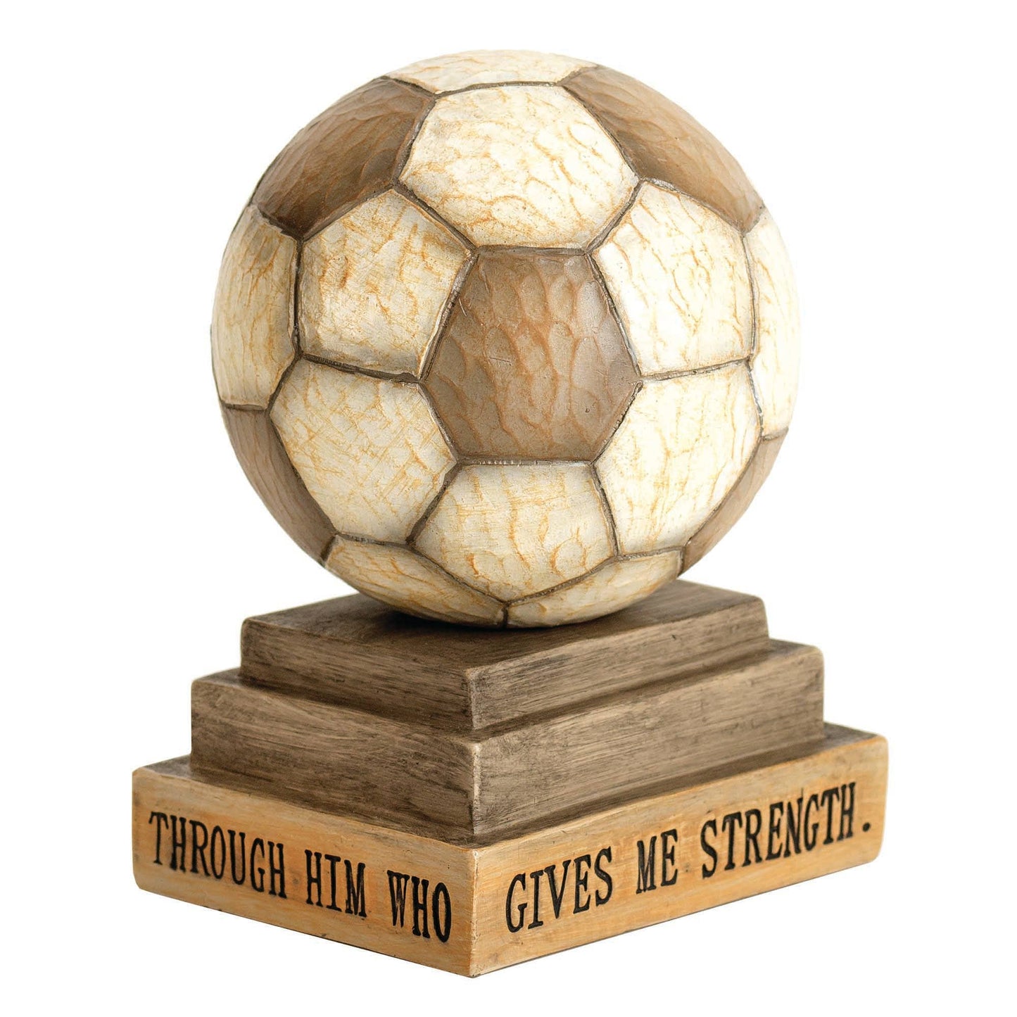 Soccer Phil 4:13 Wood Carved Resin