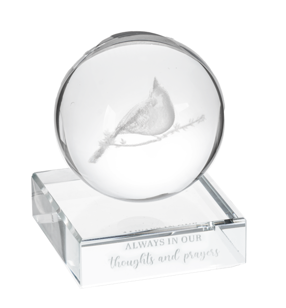 Memorial Cardinal Glass Figurine