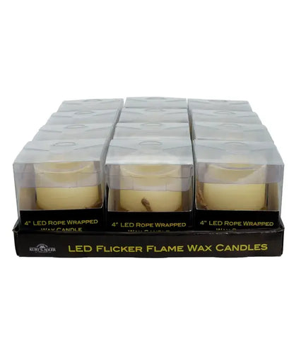 4"B/O LED ROPE CANDLE+FLICKER FLAME