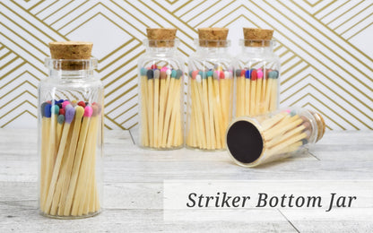 Small Match Bottles - Safety Matches in Jars with Striker