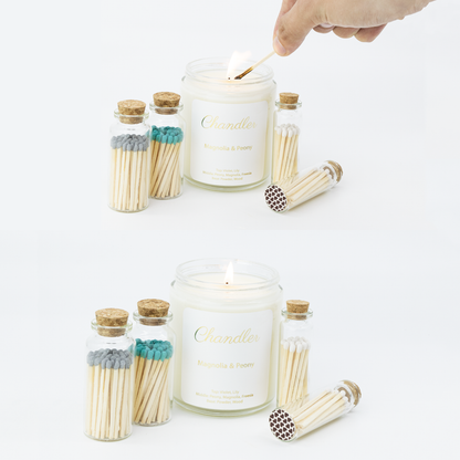 Small Match Bottles - Safety Matches in Jars with Striker