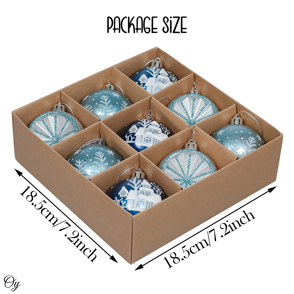 Elegant Blue Winter Theme Christmas Ornament Bundle, 9 Piece