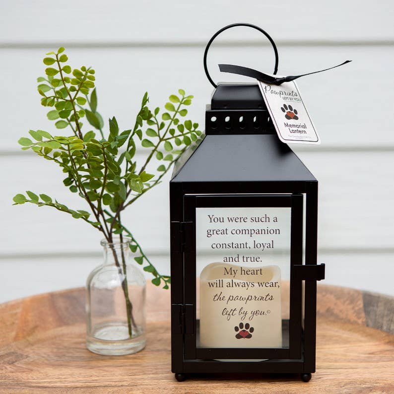 Pawprints Left By You Memorial Pet Loss  Lantern 6068