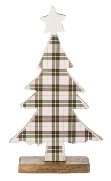 Large Plaid Wooden Tree