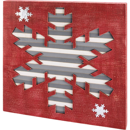 Snowflake Slat Box Sign
