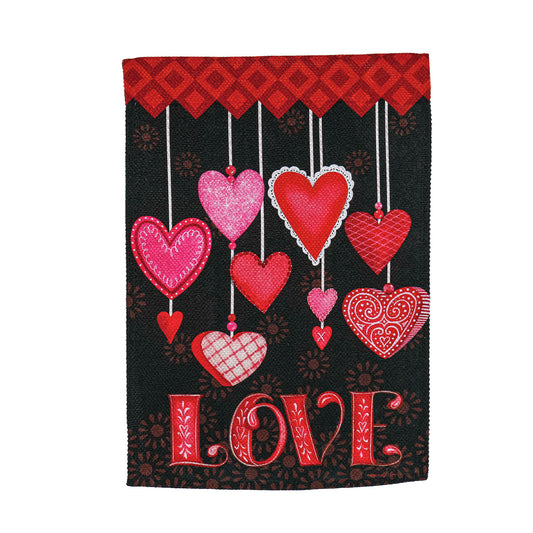 Hanging Love Hearts Garden Textured Suede