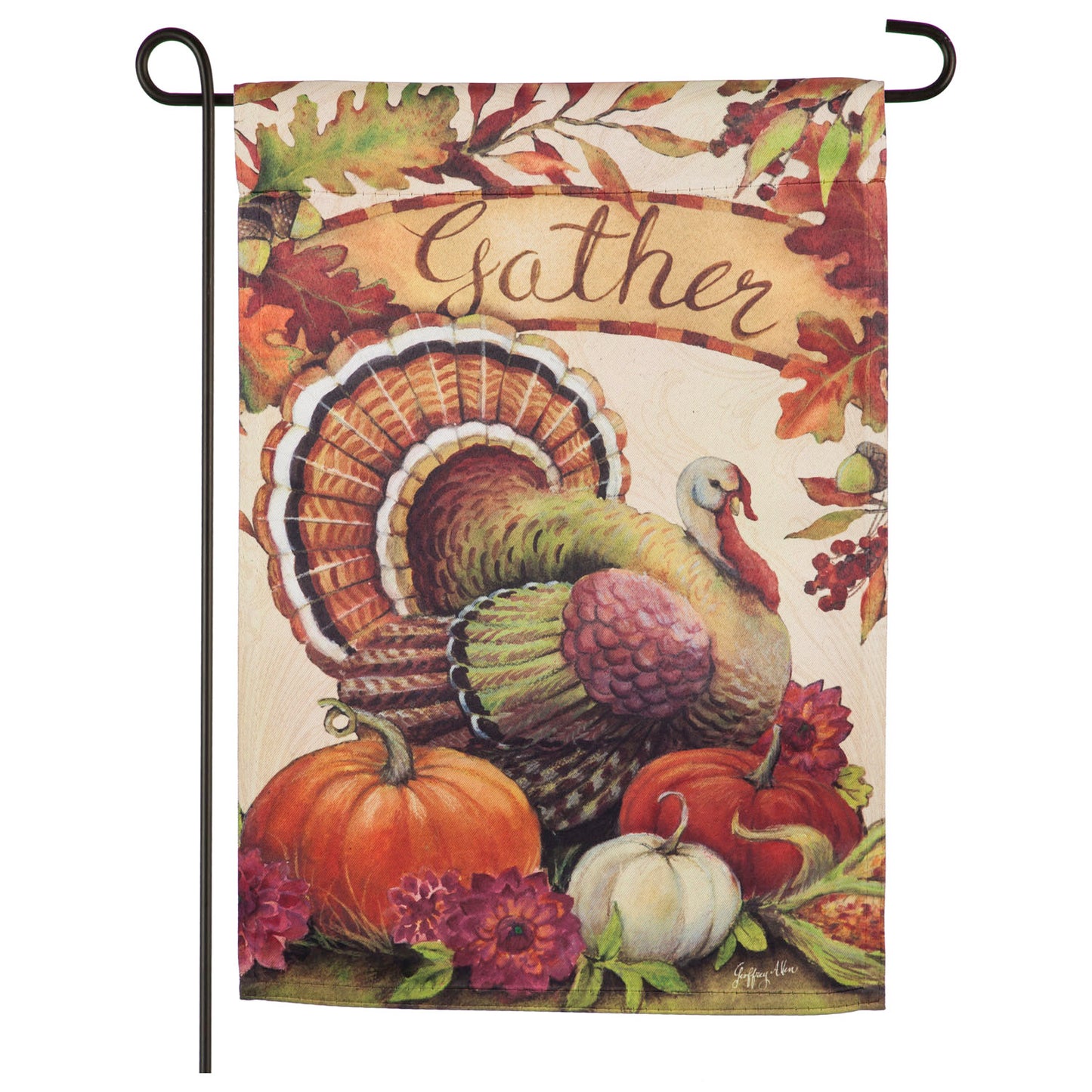 Turkey Gather Garden Flag