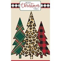 Mixed Print Christmas Trees Garden Applique Flag