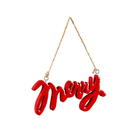 Merry Wood Ornament