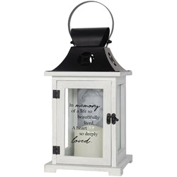 White Lantern In Memory of with picture frame