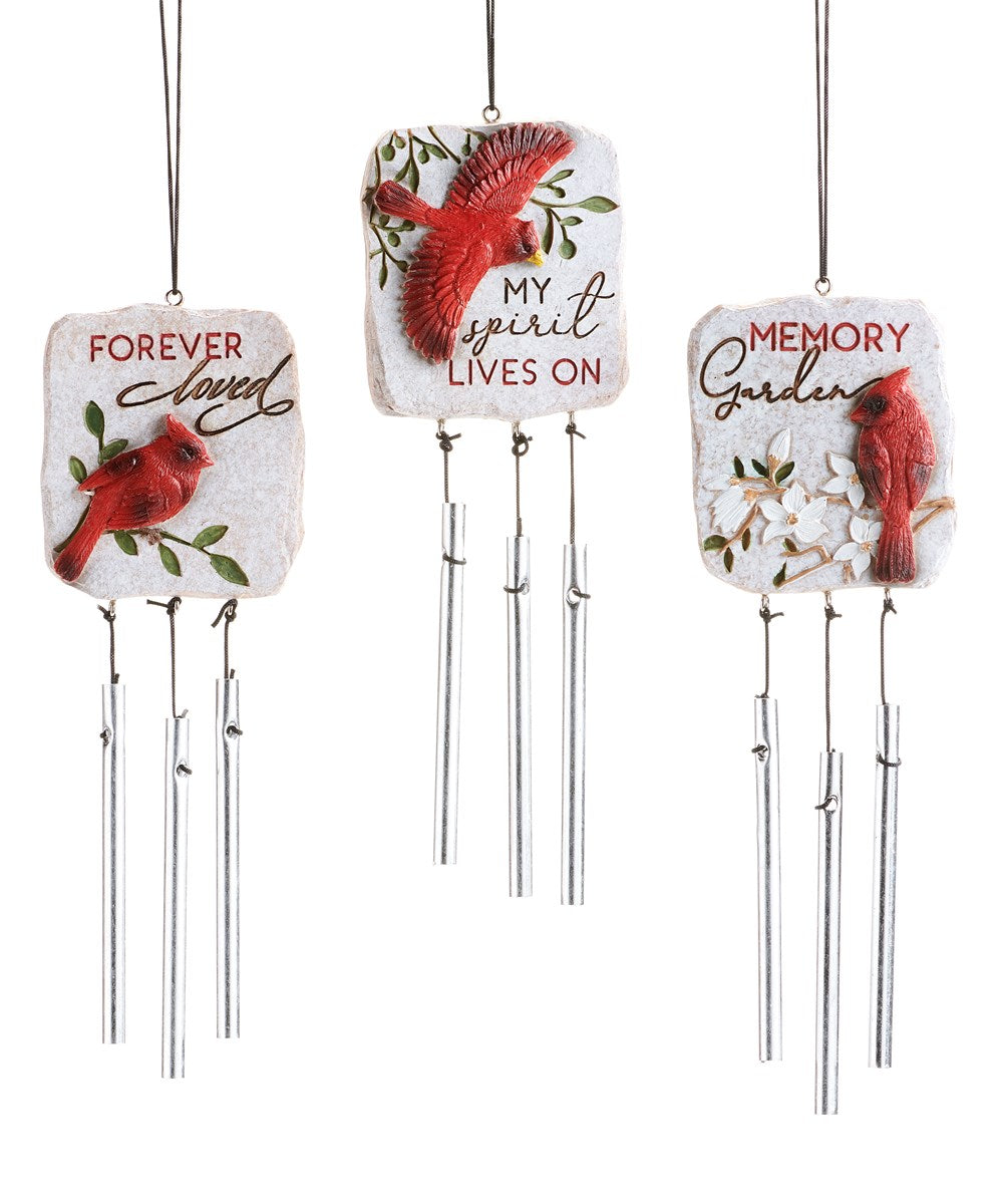 Cardinal Sentiment Windchime, 3 Assorted