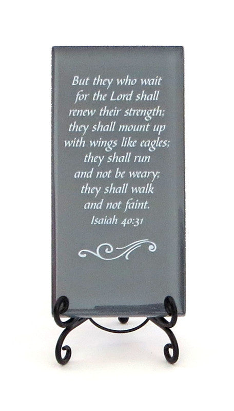 But They Who Wait For The Lord Glass Plaque
