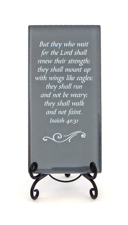 But They Who Wait For The Lord Glass Plaque