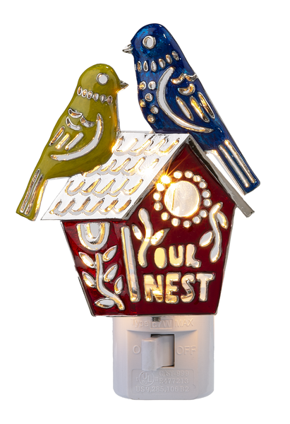 "Our Nest" Birdhouse with Birds Night Light
