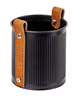 MEDIUM Black with Leather Handle Mini Planter