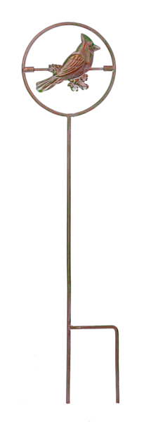 Copper Patina Kinetic Cardinal Mini Garden Stake