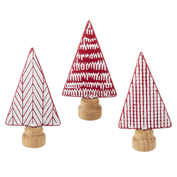 Embossed Red Tree on Stand