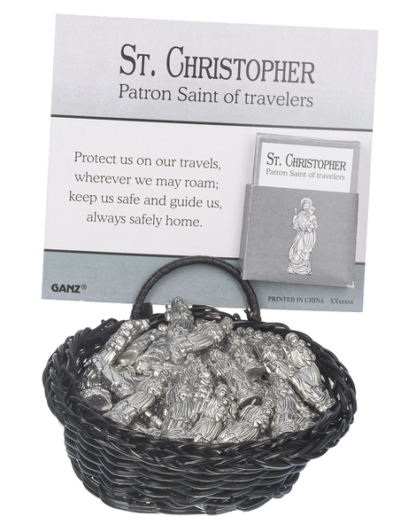 St. Christopher Charms in a Basket