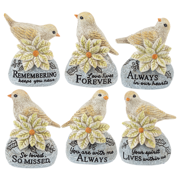 Christmas Memorial Bird of Stone Figurine