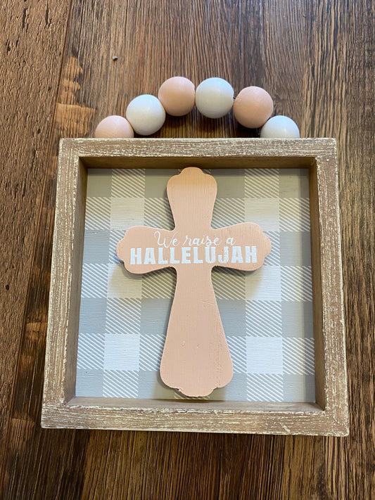 Wood Framed Cross Sign