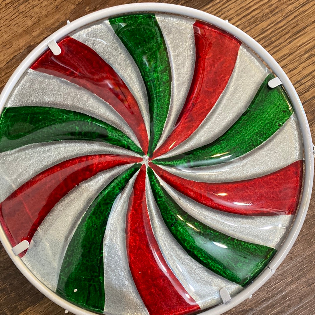 Holiday Candy Red and Green Striped Lighted Ornament