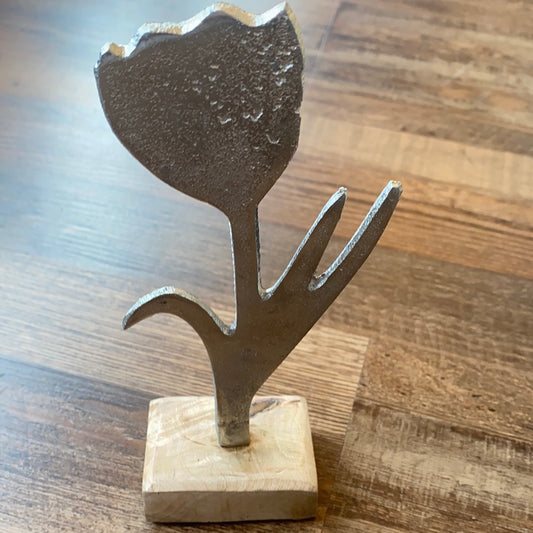 Small Aluminum Flower Figurine
