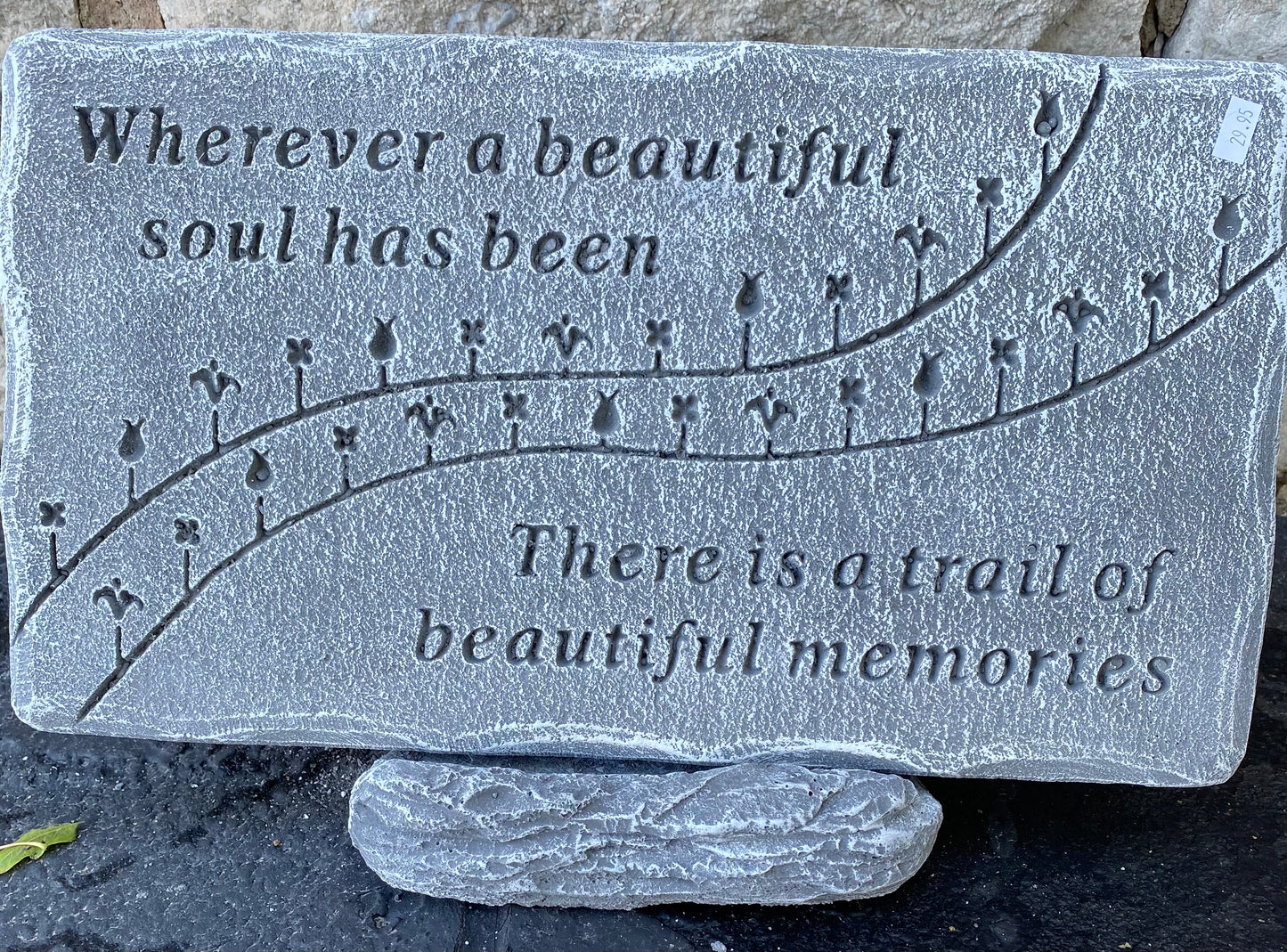 Beautiful Soul Cement Memorial Plaque
