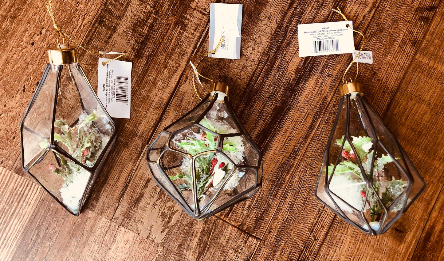 Christmas Ornament - Glass Terrarium
