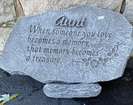 Aunt Cement Memorial Plaque