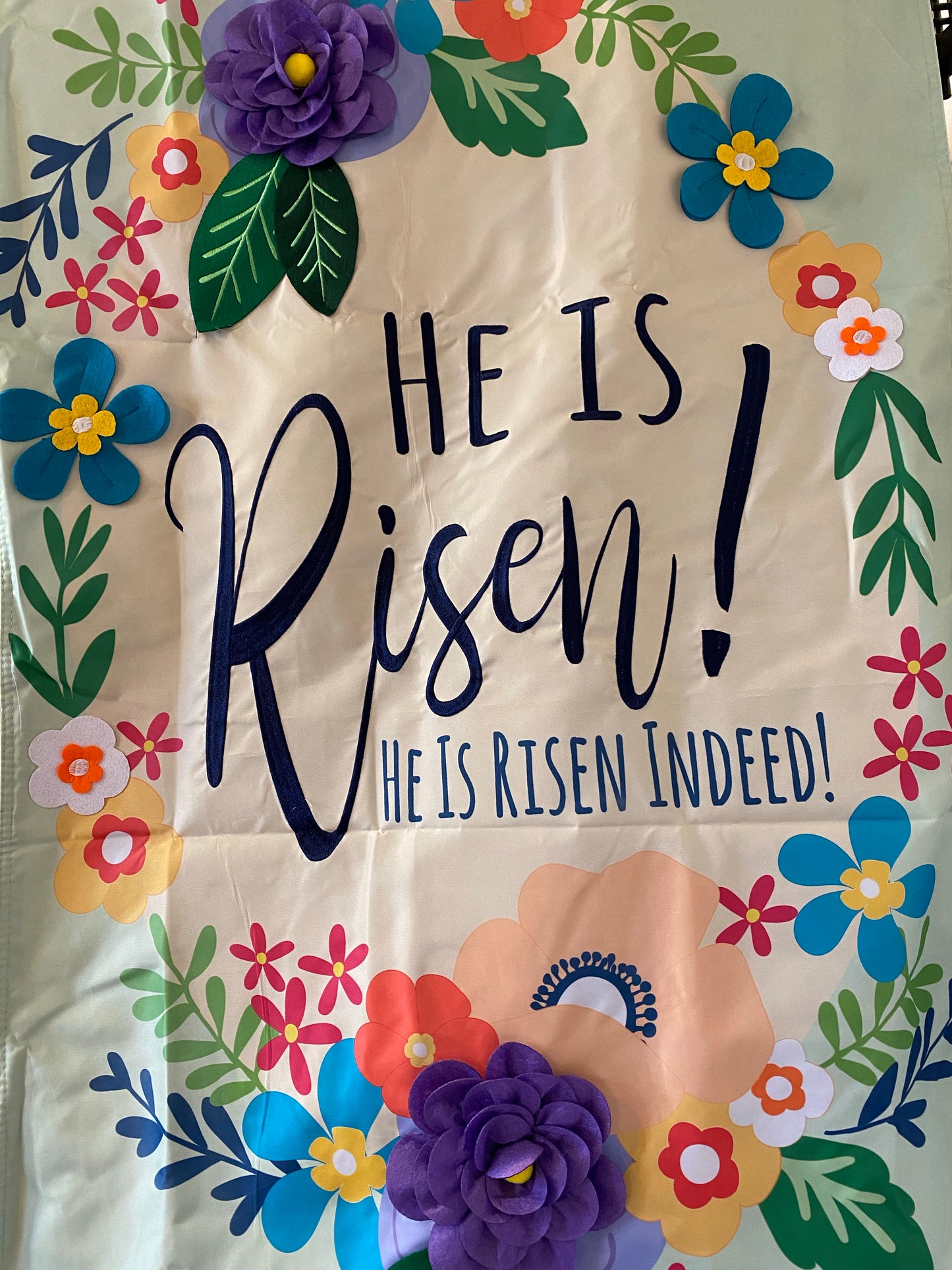 He is Risen House Applique Flag