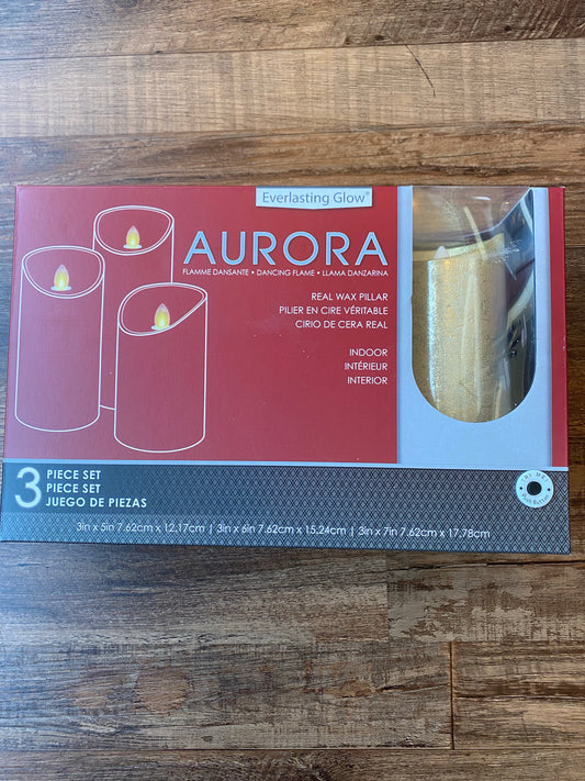 Gold Aurora Flame LED Candle Large