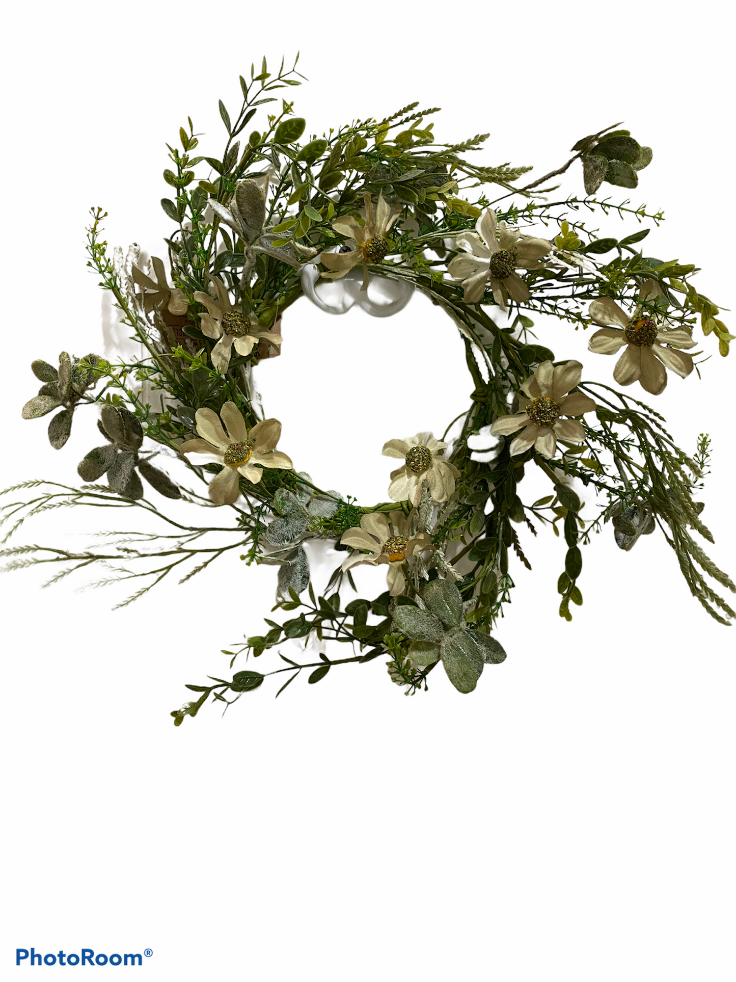 Large Rustic White Daisy Candle Ring Floral Home Decor