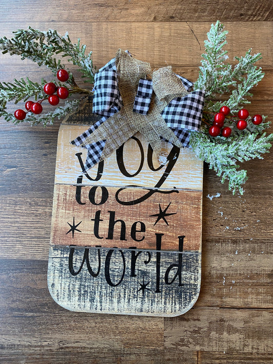 Joy to the World Wood Holiday Ornament