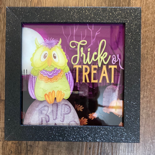Lighted Wood Halloween Box Sign