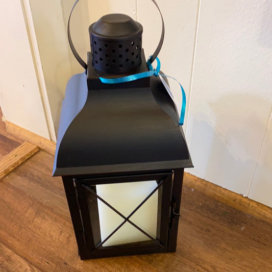 Black Lantern with Square Candle