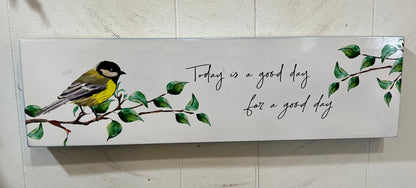 Wooden Painted Bird Sign