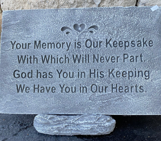 Memory is Keepsake Cement Memorial Plaque