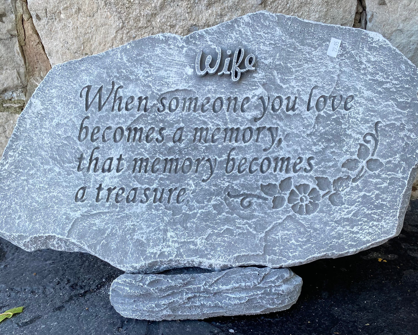 Wife Cement Memorial Plaque