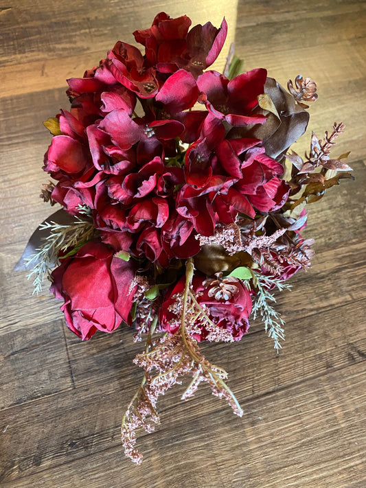 Rose and Fall Foliage Bouquet