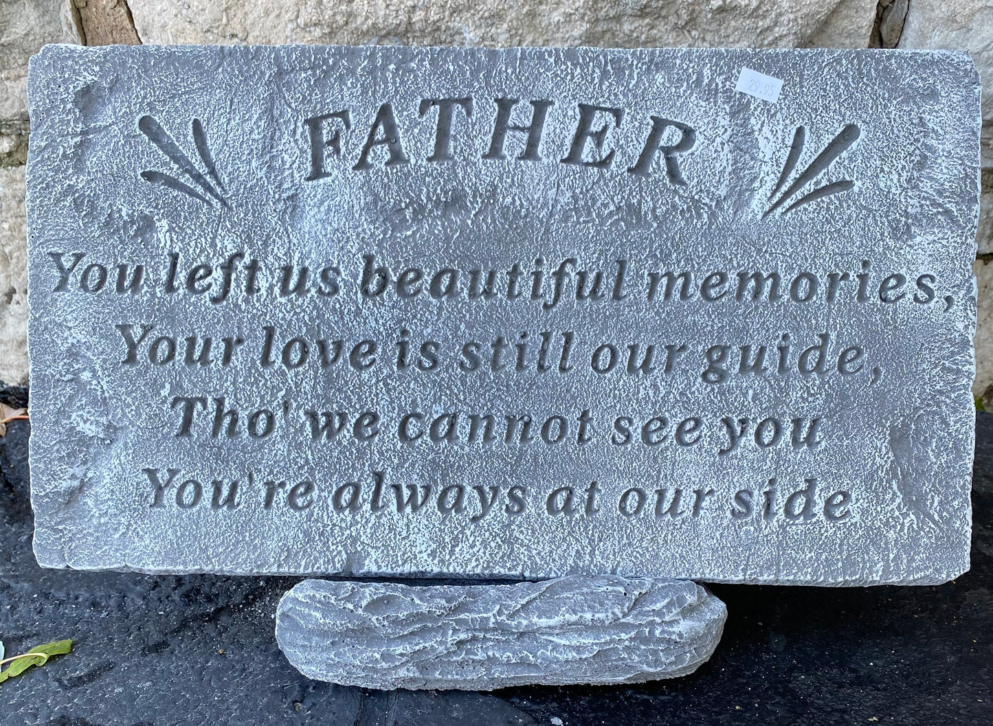 Father Cement Memorial Plaque