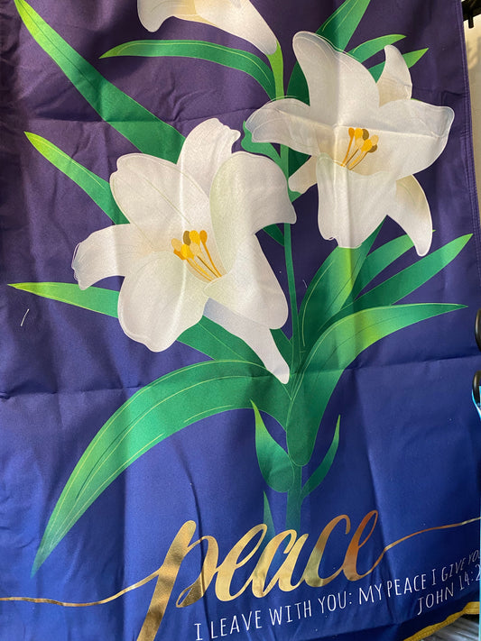 Easter Lilies House Linen Flag